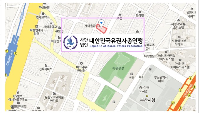 대한민국유권자총연맹 약도 — 부산 연제구 거제천로 89 이안빌딩